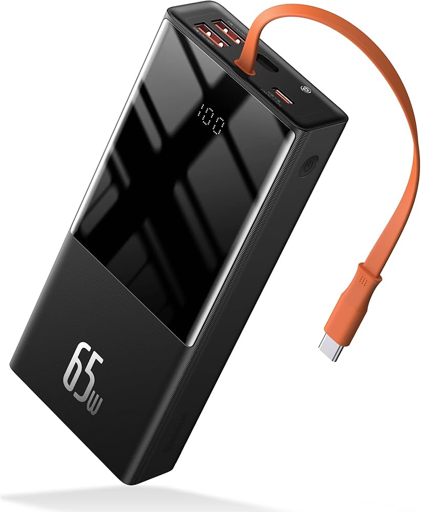Baseus Powerbank 65W for Laptop, 20000mAh Power Bank