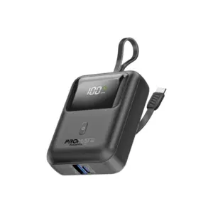 Promate 10000mAh Ultra Compact 35W SuperSpeed™ Power Bank with Built-In USB-C & Lightning Cable POWERPOD-10
