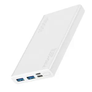 Promate 10000mAh Bolt-10 Compact Smart Charging Power Bank with Dual USB Output