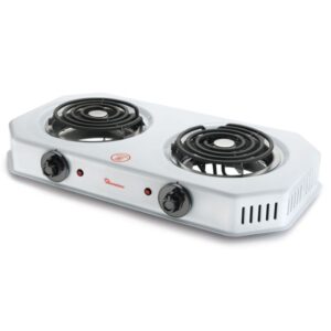 Ramtons Spiral Plate Cooker 2 Burner White RM/253