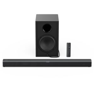 Tribit Soundbar Speaker S1 with Wired Subwoofer for Deep Bass(200W), 2.1 Channel TV Home Theatre