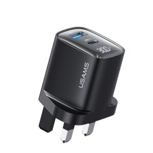 USAMS 30W 2 Port (USB+C) Gan Adapter Dual Port Fast Charger