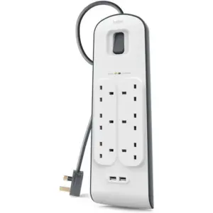 Belkin Surge Plus 6 Way Extension with Dual USB outputs