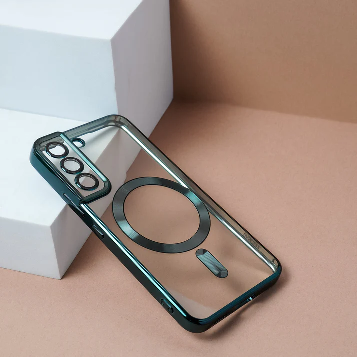 Galaxy S21 Clear Waterproof Aluminum Alloy Frame Mobile Phone Case for Magsafe - Image 2