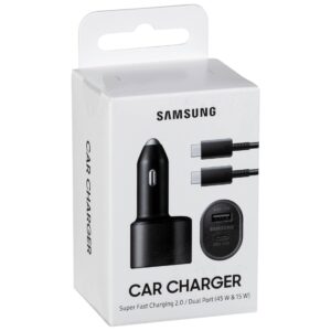 Galaxy A70s (45W+15W) Dual port superfast car charger With USB Type C Cable