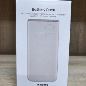 Galaxy S24 10000mAh Power Bank, 25W PD Fast Charging, Dual Output, Quick Charge, Beige BATTERY PACK WITH USB C CABLE