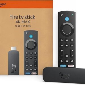 Fire TV Stick 4K Max streaming device (newest model) with AI-powered Fire TV Search, supports Wi-Fi 6E, free & live TV without cable or satellite