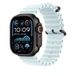IWATCH WATCH ULTRA 3, 49mm Ice Blue Ocean Strap/Band - Black Titanium Finish