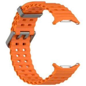 Galaxy Watch Ultra Bands 47mm Men/Women,No Gap Waterproof Soft Sport Strap Compatible with Watch Ultra Band for Men/Women Breathable Replacement-orange