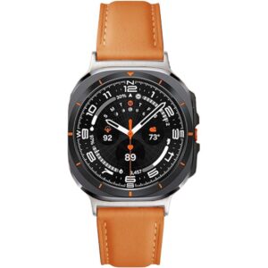 Galaxy Watch 7 Ultra Band 47mm Leather Strap with Metal Buckle