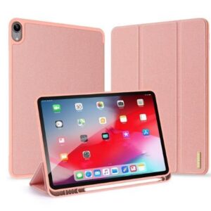 Domo Series Case for Ipad Air 4/5 10.9 inch Leather Tri-Fold Flip Cover With Pencil Holder, Stand Function & Full Protection – Pink Peach