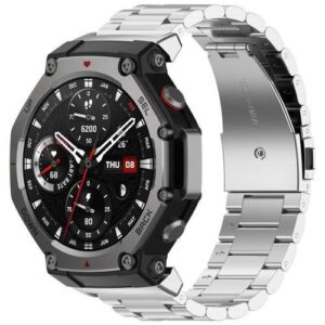 T-REX 3 Three Beads Stainless Steel Metal Watch Band/STRAP(Silver)