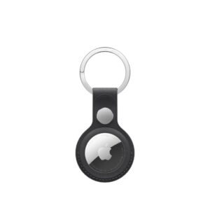 AirTag FineWoven LEATHER Secure Holder/case COVER Key Ring – Black
