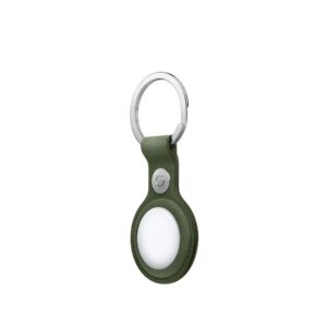 AirTag FineWoven LEATHER Secure Holder/case COVER Key Ring – GREEN