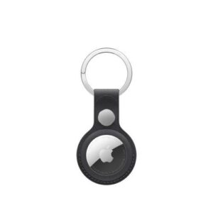 AirTag FineWoven LEATHER Secure Holder/case COVER Key Ring – Black