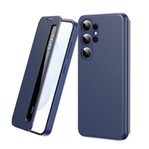 Galaxy S26 Ultra Original S View Wallet Case Smart Display Window Magnetic Flip Protective Cover/case - blue