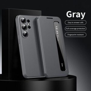 Galaxy S26 Ultra Original S View Wallet Case Smart Display Window Magnetic Flip Protective Cover/case - gray