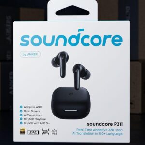 Soundcore P31i Real-Time Adaptive Noise Cancelling, Hi-Res Sound, Ai language Translation Earbuds, 50H Playtime, Wireless Earbuds, Bluetooth Earphones IP55