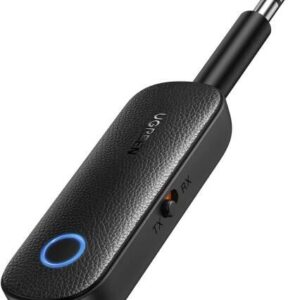 Bluetooth 5.3 Transmitter Receiver 2 in 1 Aux Adapter  Bendable 3.5mm Jack, Built-in Mic, Dual Device Pairing, For Car, TV and Home Stereo