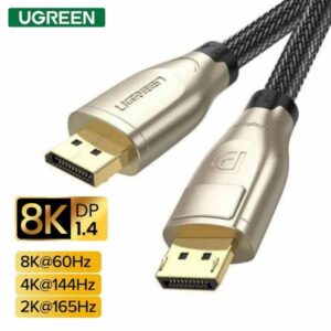 1.4 DISPLAYPORT MALE/MALE ZINC ALLOY SHELL BRAIDED ROUND CABLE 2M